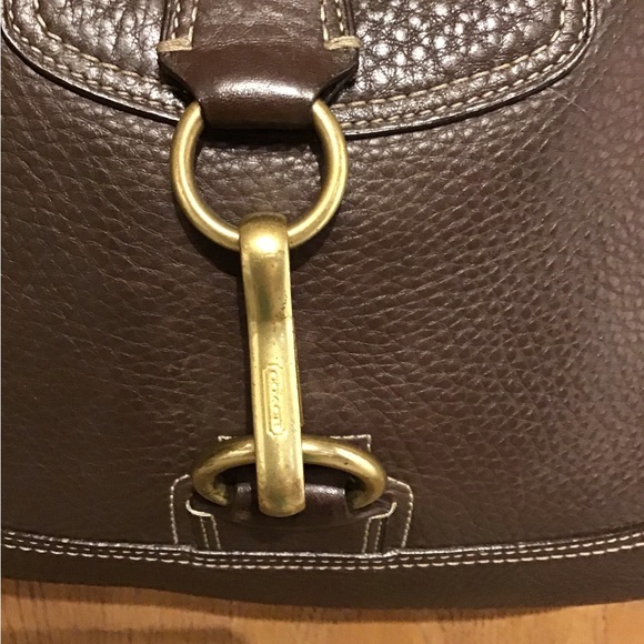 Coach 10210 Hamptons Slim Hobo Shoulder Bag Chocolate Brown Pebbled Leather - Picture 3 of 11